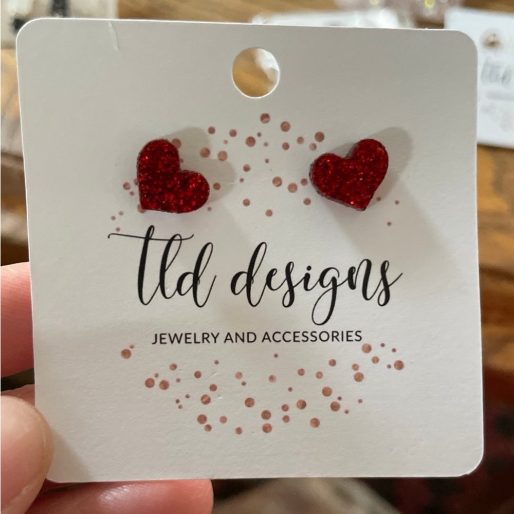 TLD Designs Red Heart Earrings
